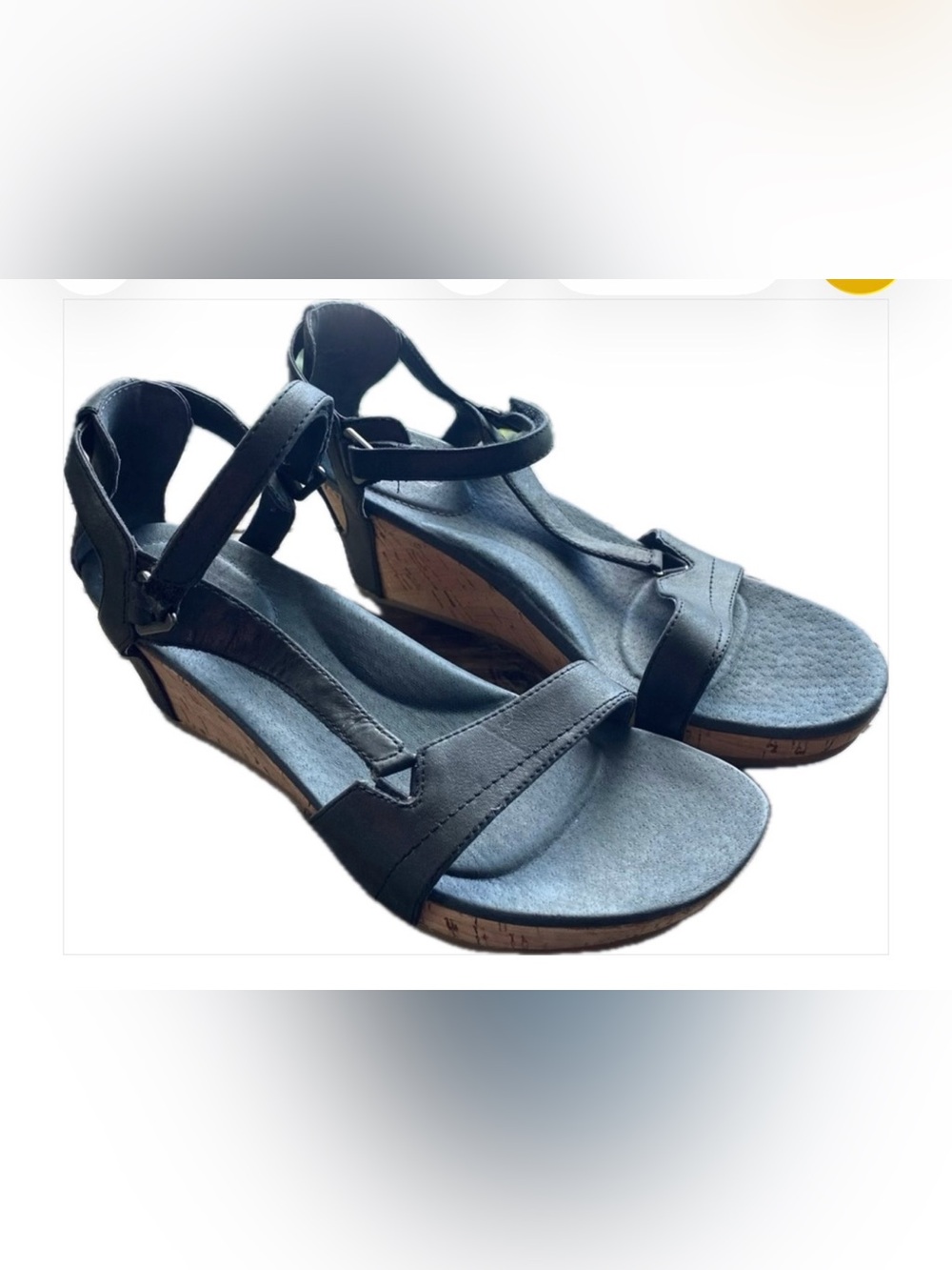 Women’s Teva Black Wedge Sandals with Ankle Strap